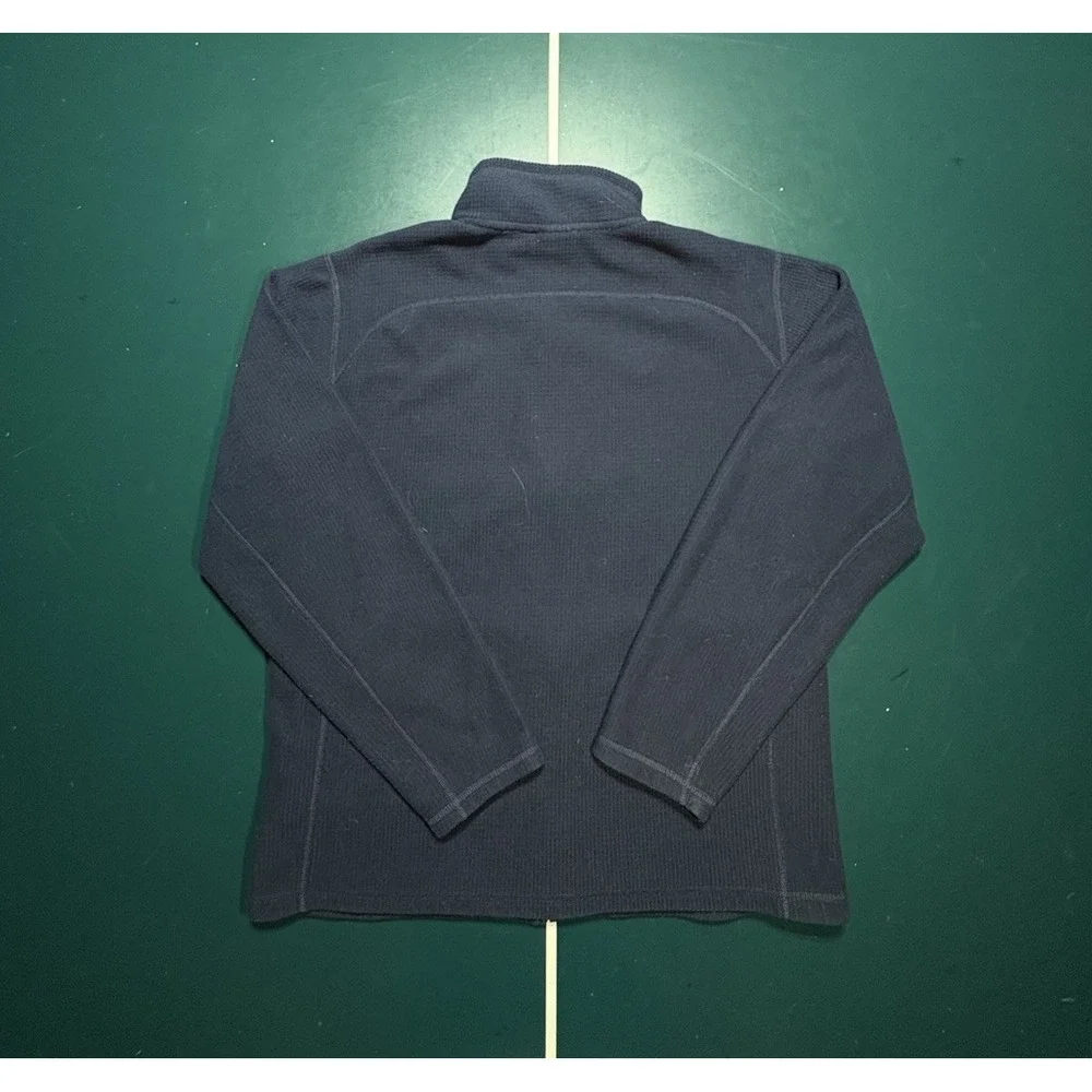 The North Face Waffle Knit Full Zip‎ Jacket Men's Large Navy Blue Fleece